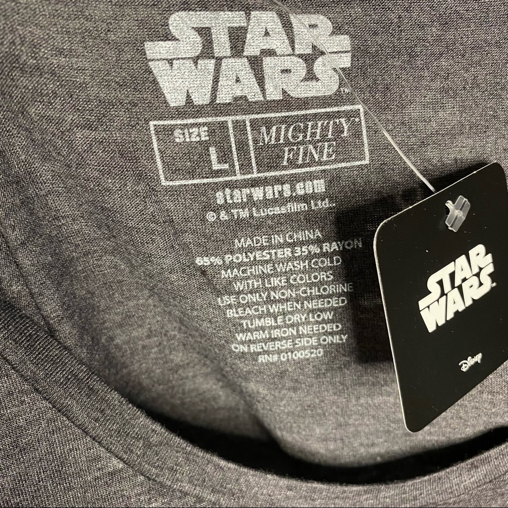 Star Wars BB8 Rey Jakku Graphic Grey T-Shirt Large Star Wars The Force Awakens - Picture 3 of 7